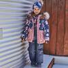 Printed Roses Two Piece Snowsuit & Pant, Dusty Rose & Navy - Snowsuits - 3