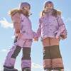 Printed Little Cats Two Piece Snowsuit, Purple And Brown - Snowsuits - 2