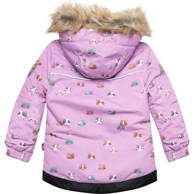 Printed Little Cats Two Piece Snowsuit, Purple And Brown - Snowsuits - 7