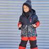 Printed Camo Two Piece Snowsuit, Grey And Red - Snowsuits - 2 - thumbnail