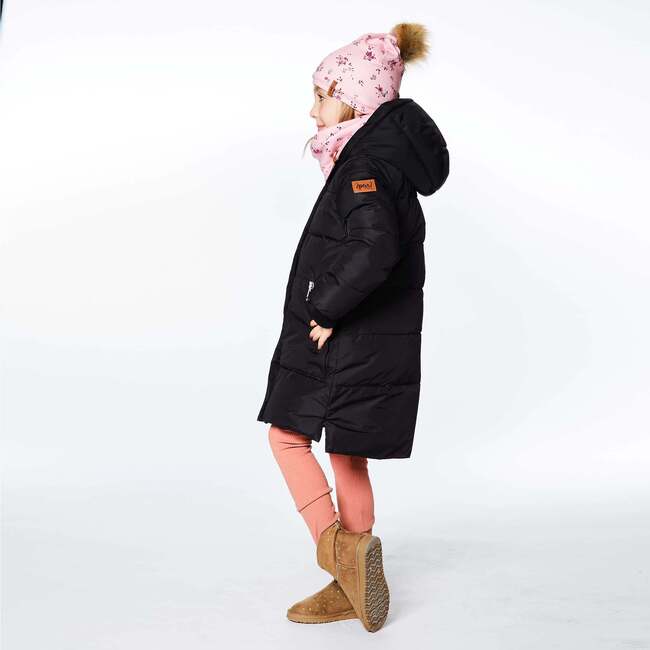 Puffy Long Coat, Black - Jackets - 4