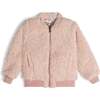 Plush Long Sleeve Bomber Jacket, Silver Pink - Cardigans - 1 - thumbnail