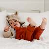Plush Hooded Cardigan, Beige - Cardigans - 2