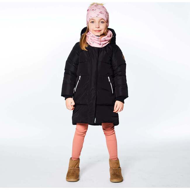 Puffy Long Coat, Black - Jackets - 5