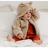 Plush Hooded Cardigan, Beige - Cardigans - 3