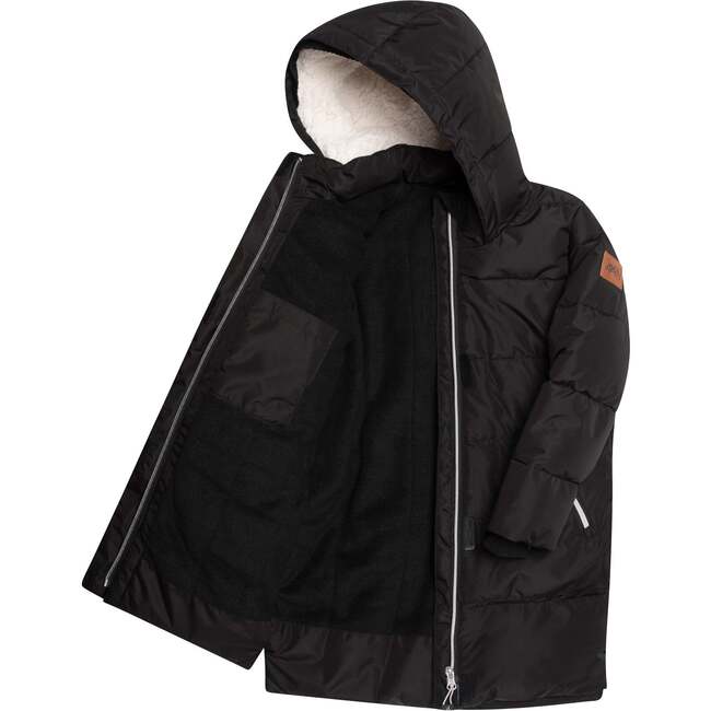 Puffy Long Coat, Black - Jackets - 6