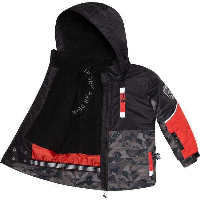 Printed Camo Two Piece Snowsuit, Grey And Red - Snowsuits - 7