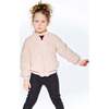 Plush Long Sleeve Bomber Jacket, Silver Pink - Cardigans - 3