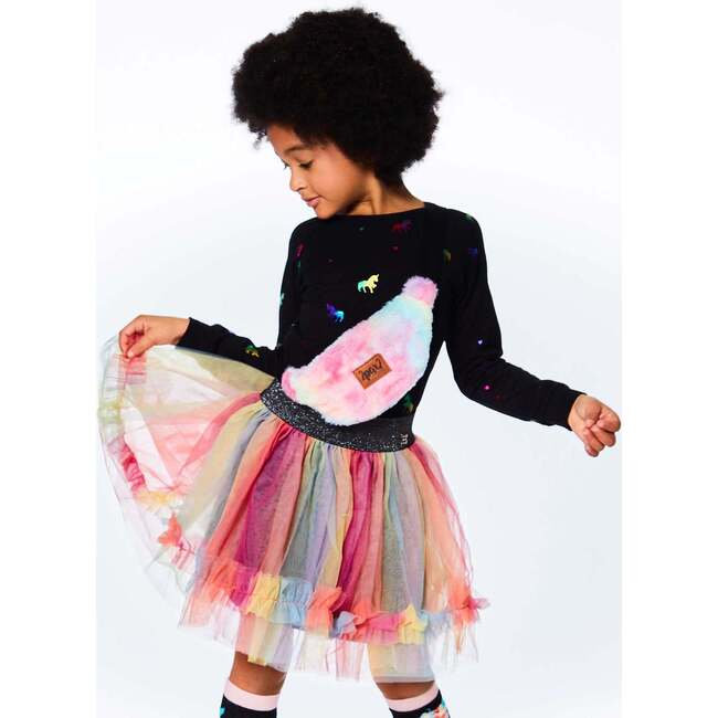 Plush Fanny Bag, Multicolor - Bags - 4