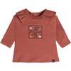 Organic Cotton Top And Pant Set Hen Print, Rust And Beige - Mixed Apparel Set - 2