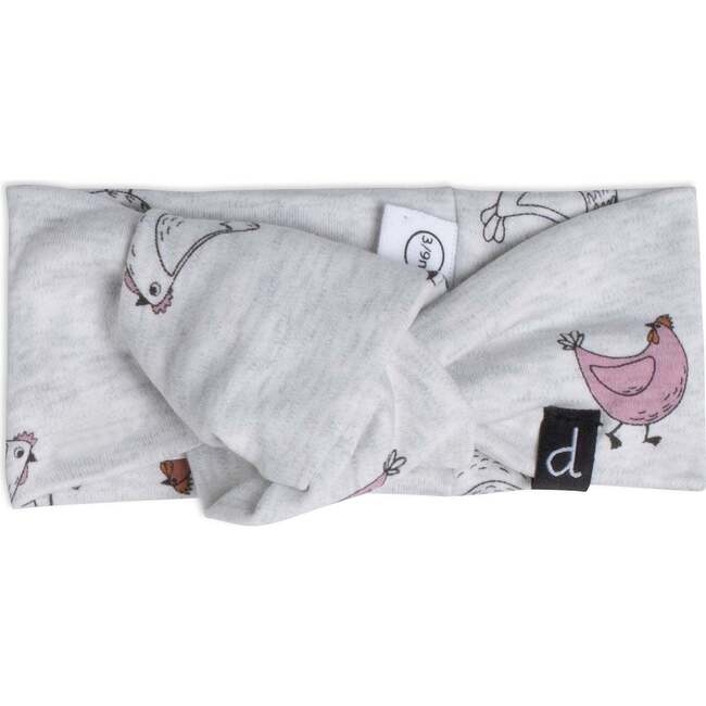 Organic Cotton Headband Hen Print, Beige Mix
