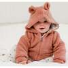 Organic Cotton Plush Hooded Cardigan, Dusty Pink - Cardigans - 3