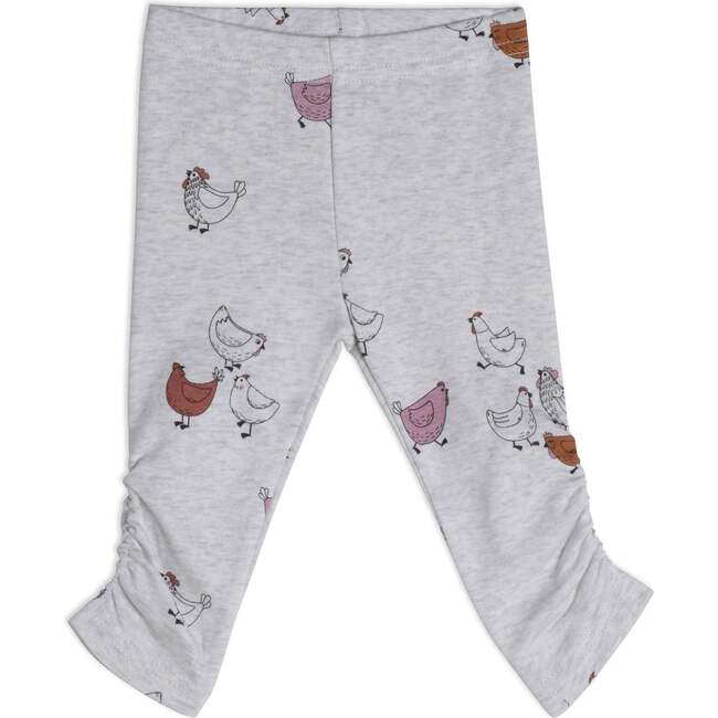 Organic Cotton Dress And Leggings Set Hen Print, Dusty Purple And Beige - Mixed Apparel Set - 3