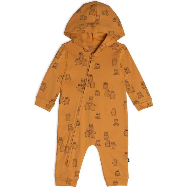 Organic Cotton Jumpsuit, Teddy Bear Print - Rompers - 1