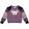 Long Sleeve Knitted Koala Sweater, Purple With Koala Pattern - Sweaters - 1 - thumbnail