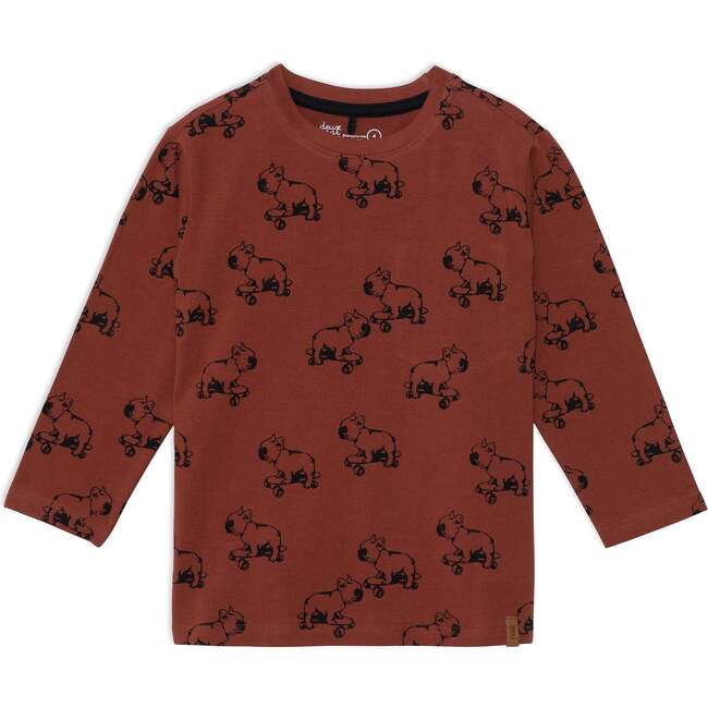 Long Sleeve Jersey Printed Top, Dogs
