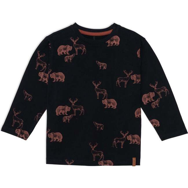 Long Sleeve Jersey Printed Top, Animals