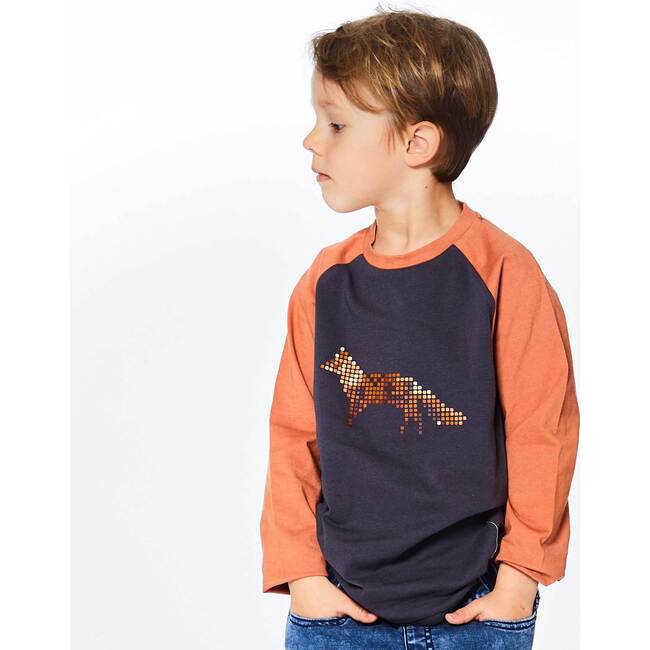 Long Sleeve Raglan Top, Fox Print - T-Shirts - 4