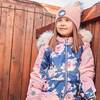 One Piece Snowsuit With Fake Fur, Printed Roses - Snowsuits - 7