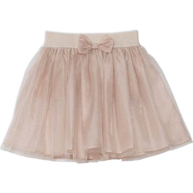 Mesh Skirt With Bow, Beige