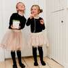 Long Sleeve Dress With Mesh Skirt, Black And Beige - Dresses - 2