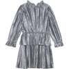 Long Sleeve Crinkle Dress, Silver Grey - Dresses - 1 - thumbnail