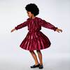 Long Sleeve Crinkle Dress, Red Violet - Dresses - 2