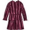 Long Sleeve Crinkle Dress, Red Violet - Dresses - 4