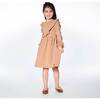 Long Sleeve Dress With Frill, Beige - Dresses - 3