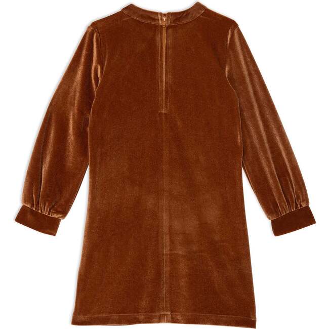 Long Sleeve Dress With Frill, Ocher - Dresses - 4