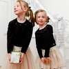 Long Sleeve Dress With Mesh Skirt, Black And Beige - Dresses - 5