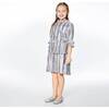 Long Sleeve Crinkle Dress, Silver Grey - Dresses - 5