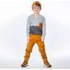 Long Sleeve Brushed Jersey Top With Pocket, Light Heather Gray - T-Shirts - 6