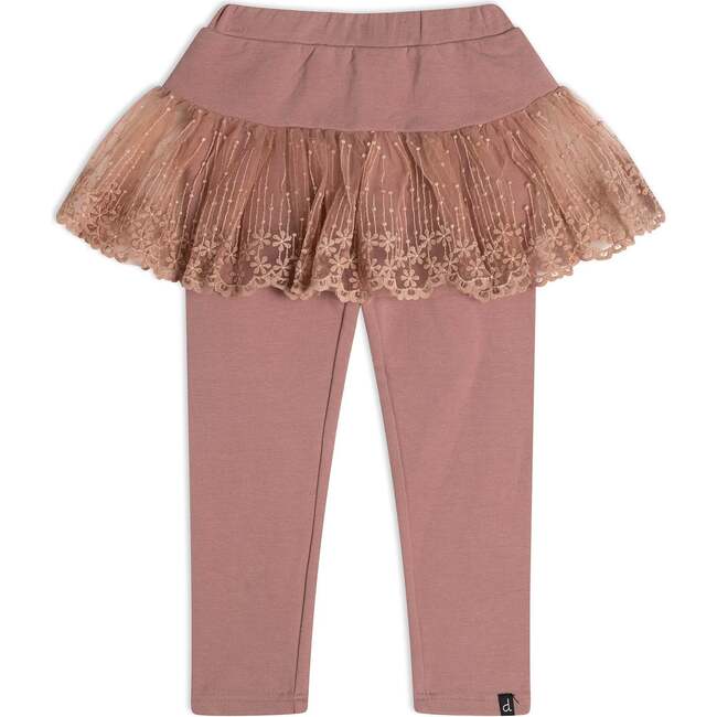 Lace Skirt Legging, Old Pink - Leggings - 1