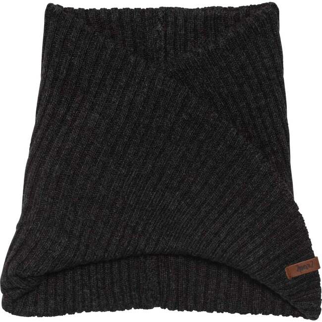 Knit Neckwarmer, Dark Grey - Scarves - 1