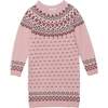Knitted Long Sleeve Dress, Silver Pink And Burgundy - Dresses - 1 - thumbnail