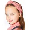 Knotted Rib Headband With Printed Flowers, Peach Pink - Bows - 2