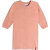 Knitted 3/4 Sleeve Dress, Light Pink - Dresses - 1 - thumbnail