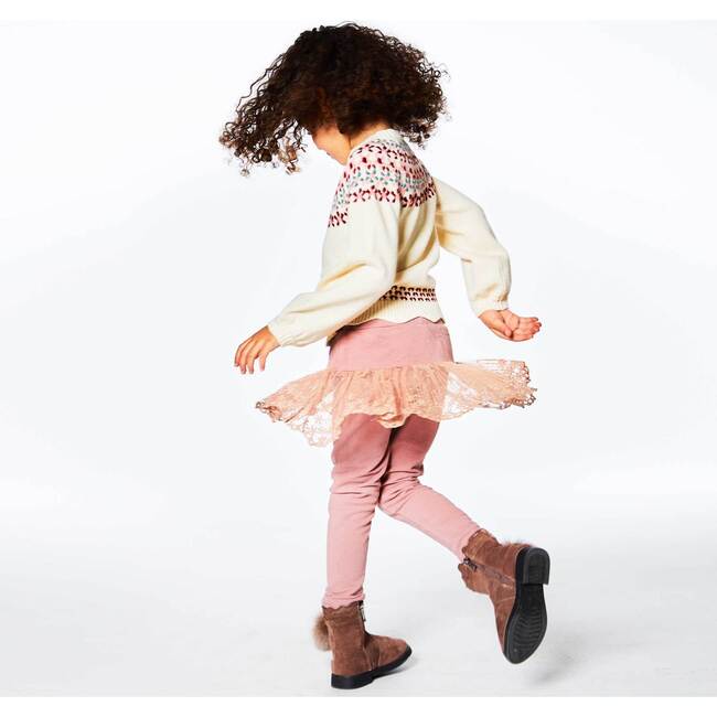 Lace Skirt Legging, Old Pink - Leggings - 4
