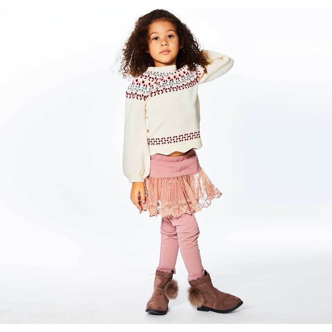 Lace Skirt Legging, Old Pink - Leggings - 5