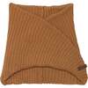Knit Neckwarmer, Brown-Yellow - Scarves - 1 - thumbnail