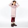 Knitted Long Sleeve Dress, Silver Pink And Burgundy - Dresses - 3 - thumbnail