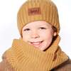Knit Neckwarmer, Brown-Yellow - Scarves - 2