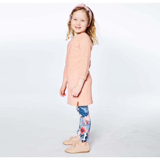 Knitted 3/4 Sleeve Dress, Light Pink - Dresses - 2