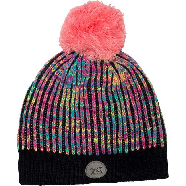 Knit Hat, Black Multicolor - Hats - 1