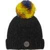 Knit Hat With Pompom, Black - Hats - 1 - thumbnail
