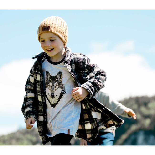 Knit Hat, Brown-Yellow - Hats - 3