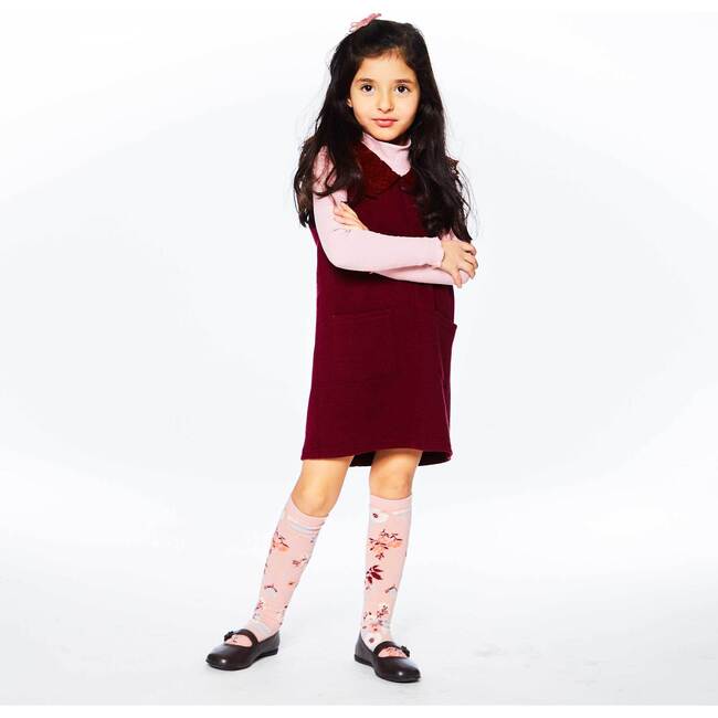 Jumper With Pocket, Burgundy - Dresses - 4