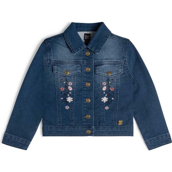 Hand Embroidered Dark Blue Denim Jacket