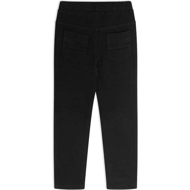 Fleece Legging With Knee Applique, Black - Leggings - 2